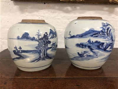 Lot 58 - Chinese blue and white porcelain jar, probably late Imperial