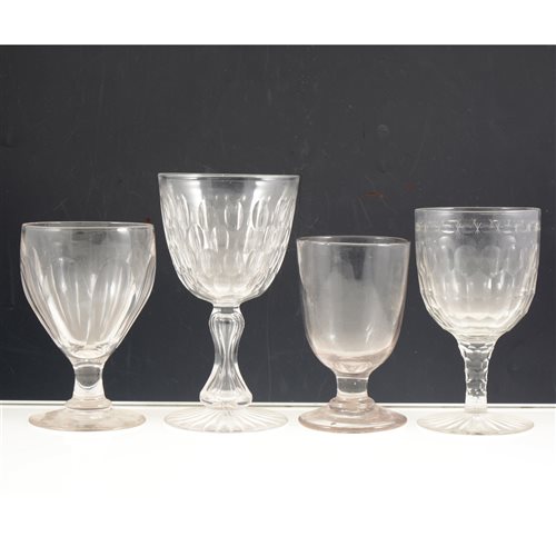 Lot 12 - A collection of seven 19th century glass drinking vessels.