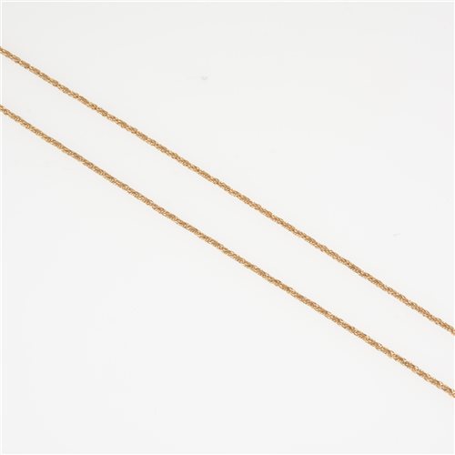 Lot 300 - A 9 carat yellow gold solid rope link chain necklace, 1.7mm gauge, 75cm long, hallmarked London (imported) 1977, approximate weight 9.8gms.