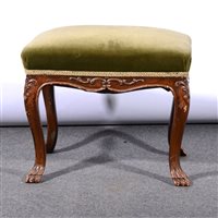 Lot 454 - Stained wood dressing table stool.