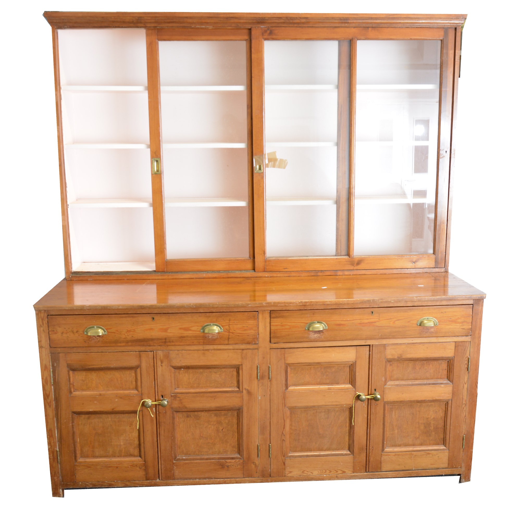 Lot 440 Victorian Pine Kitchen Dresser Glazed Upper
