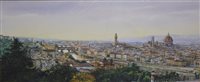 Lot 377 - Martin Taylor, Firenze da la Piazza le Michelangelo, watercolour.