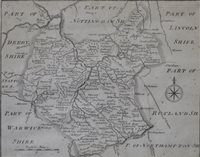 Lot 301 - Victorian county map, Leicestershire, published by Chapman & Hall, 1838; and another.