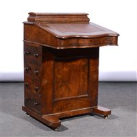 Lot 399 - Victorian figured walnut Davenport.