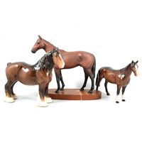 Lot 37 - Beswick Connoisseur model, Mill Reef, and two other Beswick horses. (3)