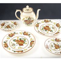 Lot 74 - An extensive Franciscan earthenware dinner and tea service, Mandalay pattern.