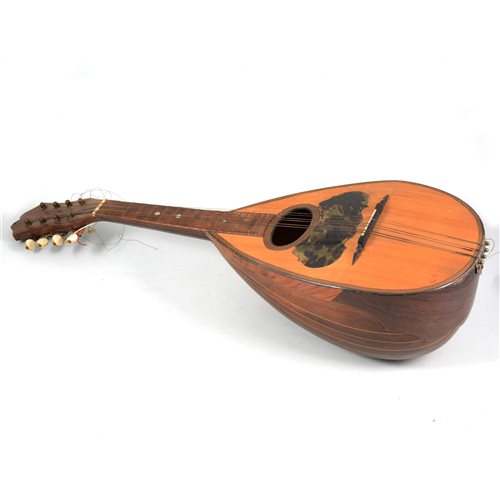 Lot 151 - Italian mandolin, labelled Pietro Tonelli, Napoli, overall length 80cm.
