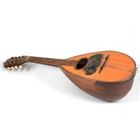 Lot 151 - Italian mandolin, labelled Pietro Tonelli, Napoli, overall length 80cm.