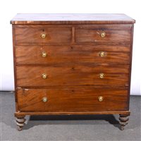 Lot 406 - Victorian mahogany chest of drawers.