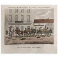 Lot 397 - After Michael Angelo Hayes, Car-Travelling in the South of Ireland in the Year 1856 - Bianconi's Establishment, set of six coaching aquatints.
