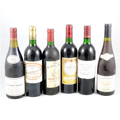 Lot 72 - Six bottles of assorted red table wines.