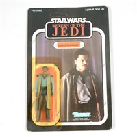 Lot 224 - Star Wars figure Lando Calrissian, Kenner, sealed in original Return of the Jedi blister pack box, unpunched 65 back.