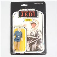 Lot 243 - Star Wars figure Han Solo (Hoth Outfit), Palitoy, sealed in original Return of the Jedi blister pack box, punched 65 back.