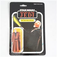 Lot 245 - Star Wars figure Ben (Obi-Wan) Kenobi, Palitoy, sealed in original Return of the Jedi blister pack box, punched 65 back.