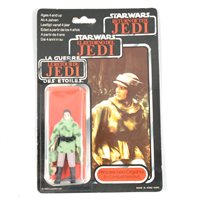 Lot 244 - Star Wars figure Princess Leia Organa (in combat poncho), Palitoy, sealed in original tri-logo Return of the Jedi blister pack box, punched 79 back.