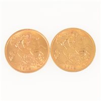 Lot 310 - Two Half Sovereigns - George V 1913/1914. (2)
