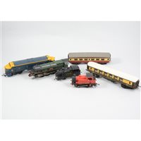 Lot 192 - OO gauge model railways, including engine spares, wagons, coaches, track and controllers, come by Hornby.