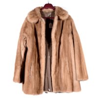 Lot 135 - A lady's three quarter length mink jacket, 72cm long.