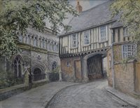 Lot 310 - Albert H. Findley, The Tudor Gateway, Leicester, signed, watercolour, 22cm x 30cm.