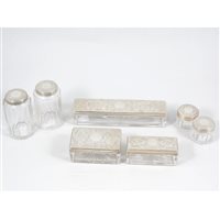Lot 379 - Seven Victorian silver-topped glass boxes by Thomas Whitehouse, London 1862. (7)