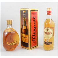 Lot 229 - Haig's Dimple, Blended Scoth Whisky, 750ml, 43%; Grant's Family Reserve Blended Scotch Whisky, 700ml, 40%; and a bottle of Bisquit VSOP cognac, 700ml, in carton (total of 3 bottles)