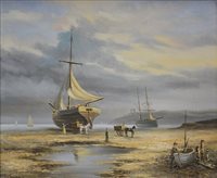 Lot 399 - Mitchell, Whitby from the North, signed, oil on canvas, 40cm x 60cm.