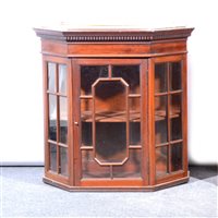 Lot 426 - Edwardian mahogany wall hanging display cabinet