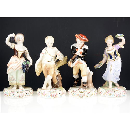 Lot 7 - Set of four Stevenson & Hancock bone china figures, The Seasons.