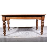 Lot 385 - Stained wood kitchen table.