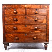 Lot 425 - Victorian mahogany chest of drawers.