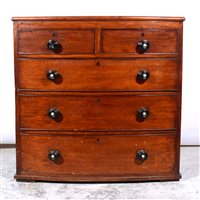 Lot 427 - Victorian mahogany bowfront chest of drawers.