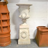 Lot 475 - Concrete campana shaped garden urn