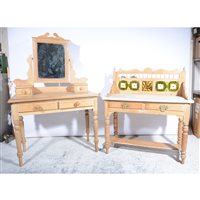 Lot 388 - Victorian stripped pine dressing table
