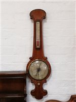 Lot 209 - Victorian mahogany banjo shape wall barometer
