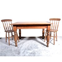 Lot 393 - Pine scrubbed top kitchen table