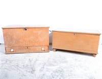 Lot 414 - Stripped elm blanket box