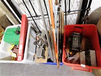 Lot 463 - Old and modern tools, including bow saws, mallets, screwdrivers, other hand tools, components, etc.