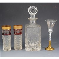 Lot 24 - A quantity of assorted crystal glasses and decanters