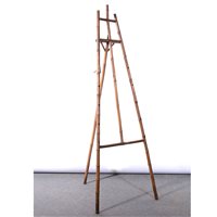 Lot 475 - Victorian bamboo easel, height 170cm.