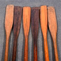 Lot 390 - Three sets of pine oars