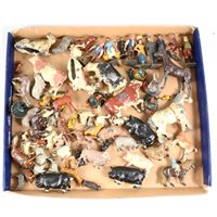 Lot 106 - Painted lead farm figures and animals
