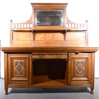 Lot 355 - A large Victorian oak and pollard oak sideboard.