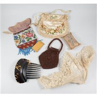 Lot 129 - Collection of costume dolls, decorative handbags and miscellany.
