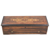 Lot 149 - A Swiss cylinder musical box playing six airs, in rosewood and inlaid case.
