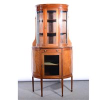 Lot 382 - Edwardian inlaid mahogany bowfront china cabinet