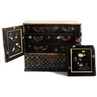 Lot 151 - Japanese black lacquered table top cabinet