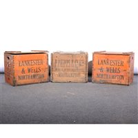 Lot 220A - Two stained pine distributor cases for Laird Scotch Whisky, and one other.