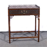 Lot 408 - Chippendale revival mahogany silver table.