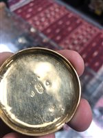 Lot 240 - An 18 carat yellow gold open face pocket watch, the white enamel dial having a Roman numeral chapter ring in an engine turned outer case hallmarked London 1832, maker mark CAP, V