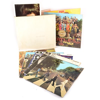 Lot 458 - Vinyl LP music records; including The Beatles White Album no.0289574 and others.